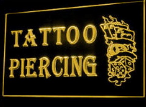 Tattoo Piercing LED Neon Sign